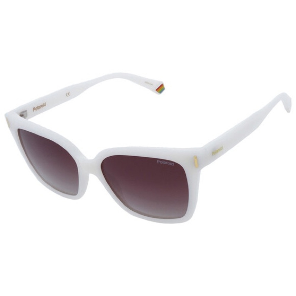 Polaroid White Women's Sunglasses with Gradient Brown Lenses